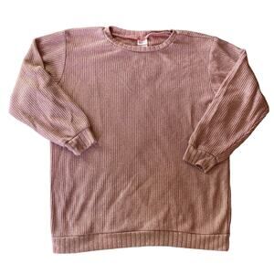 Fredericks Of Hollywood Sweater Sz L/XL Pink Metallic Ribbed Casual Made in USA